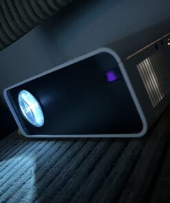 Movie Projector, SMONET 1080P HD Projector 7500L Home Projector Video TV Projector Mini Portable LED Projector Outdoor Indoor Wall Compatibale with TV Stick Laptops PC PS5 HDMI USB A-White 51 61wC51SNpaL