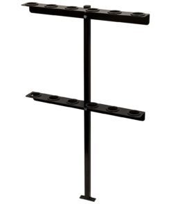Buyers Products LT35 Vertical Hand Rack for Enclosed Landscaping Truck Trailers & Garage or Shed Walls Holds 6 Tools for Shovels, Rakes, Hoes, Heavy Duty Steel, 1 Pack, Black 19 61wCDtEQYaL