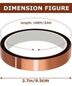High Temperature Tape Heat Resistant Tape Heat Transfer Tape for Sublimation No Residue 10mm X 33m 108ft (Yellow-2 Roll) A-Yellow-2 Roll 27 61wD9wDfDML