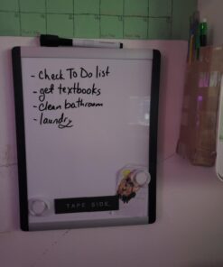 Amazon Basics Small Dry Erase Whiteboard, Magnetic White Board with Marker and Magnets - 8.5" x 11", Plastic/Aluminum Frame 8.5"x11" 40 61wDHAyd3aL