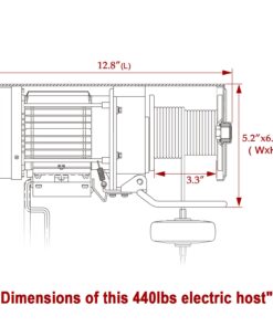 Partsam 440Lbs Lift Electric Hoist Crane Remote Control Power System, 110V Electric Hoist Zinc-Plated Steel Wire Overhead Crane Garage Ceiling Pulley Winch w/Straps (w/Emergency Stop Switch) 35 61wFawDOy L