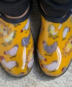 Sloggers Waterproof Garden Shoe for Women – Outdoor Slip-On Rain and Garden Clogs with Premium Comfort Support Insole 8 Chickens Daffodil Yellow 35 61wHhUlgoBL