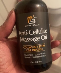 Anti Cellulite Massage Oil Infused with Collagen & Stem Cell Instant Toning Firming of Cellulite & Scar Remover for Thighs & Body Relaxing Sore Muscle Massage Therapy Cream by M3 Naturals 8 Fl Oz (Pack of 1) 42 61wI9HWHc2L