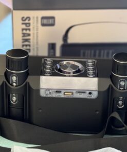 Karaoke Machine for Adults Kids with 2 UHF Wireless Microphones, XIZJ 2023 New Portable Bluetooth Singing PA Speaker System with RGB Lights/Strap, Support AUX-in/USB/TF, an Ideal Gift Black 22 61wINwmCwIL