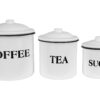 Creative Co-Op Metal Containers with Lids, Coffee, Tea, Sugar (Set of 3 Sizes/Designs) White 50 61wIwYxbgbL