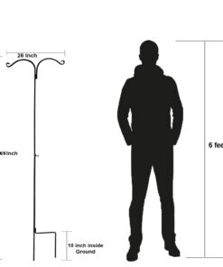 Ashman Shepherds Hook 65 Inch Two Sided Shepherd Hook, 1/2 Inch Thick, Super Strong, Rust Resistant Steel Hook Ideal for Use for Hanging Plant Baskets, Bird Feeders, and Weddings Pack of 1 18 61wKSjNWUTL