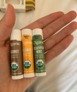 Cliganic USDA Organic Lip Balm Set - 3 Flavors - 100% Natural Moisturizer for Cracked & Dry Lips 0.15 Ounce (Pack of 3) 23 61wMEFQxL