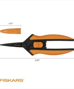 Fiskars Micro-Tip Pruning Snips - 6" Garden Shears with Sharp Precision-Ground Non-Stick Coated Stainless Steel Blade - Gardening Tool Scissors with SoftGrip Handle Pruning Snips (Non-Stick) 19 61wNQhjWswL