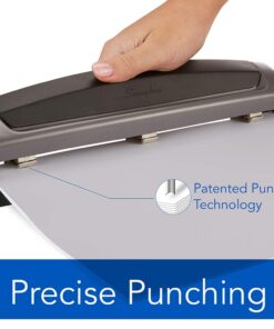 Swingline Desktop Hole Punch, Hole Puncher, Precision Pro, Adjustable, 2-3 Holes, 10 Sheet Punch Capacity, Black/Gray (74038) 9 61wOCcSrOeL