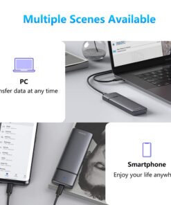 M.2 NVMe SATA SSD Enclosure Adapter Tool-Free, USB 3.2 Gen2 10Gbps External NVMe to USB PCI-E 6Gbps SATA M-Key / B+M Key, NVMe Reader Support UASP Trim for SSDs 2230/2242/2260/2280 SKUD0501-US 30 61wPLhn2qdL