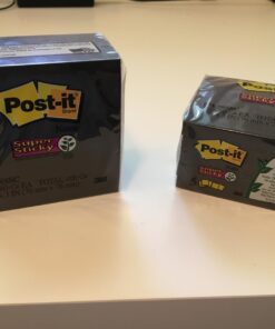 Post-it Super Sticky Notes, 3 in x 3 in, 5 Pads, 2x the Sticking Power, Black, Recyclable (654-5SSSC) 27 61wQ1RL46tL