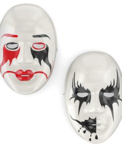 FX Lot of 24 Masks White Plastic Full Face Decorating Craft Halloween School 22 61wR0Af3JGS