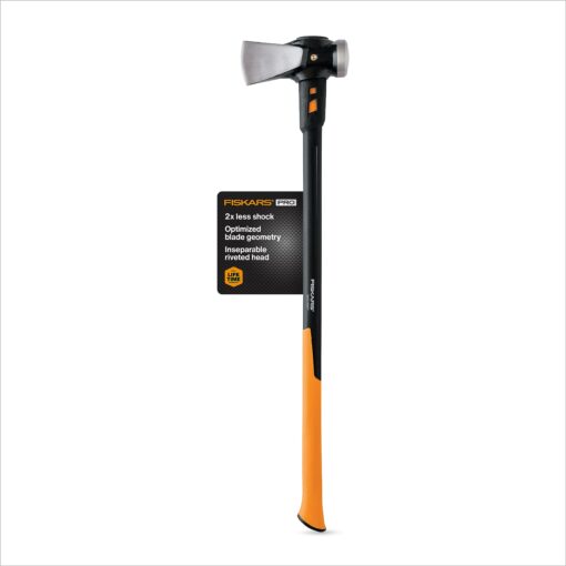 Fiskars IsoCore 8lb. Wood Splitting Maul - 36" Shock Control SoftGrip Handle - Wood Splitter Tool and Maul for Splitting Wedge - Black/Orange Pro IsoCore 8lb Maul