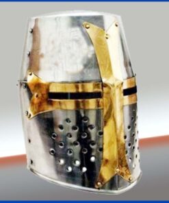 THE ARMOUR WORLD. Hub Knight Armor Crusader New Templar Helmet Helm w/Mason's Brass Cross Crusader Helmet