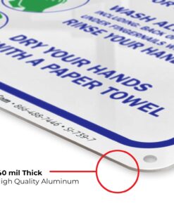 Employees Hand Washing Rules Sign, (2 Pack) 10x7 Inches, 4 Mil Vinyl Decal Stickers Weather Resistant, Made in USA by Sigo Signs 10x7 2 PK 14 61wTZcl4dAL