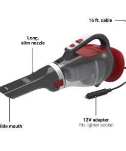 Alternative view of BLACK+DECKER dustbuster 12V DC Car Handheld Vacuum, Red (BDH1220AV), 11.13" x 8.31" x 8.19" 12V Car Vacuum Kit