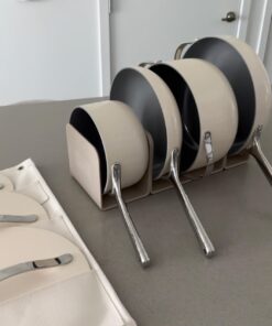 Caraway Nonstick Ceramic Cookware Set (12 Piece) Pots, Pans, 3 Lids and Kitchen Storage - Non Toxic, PTFE & PFOA Free - Oven Safe & Compatible with All Stovetops (Gas, Electric & Induction) - Cream 35 61wUGeLpTKL