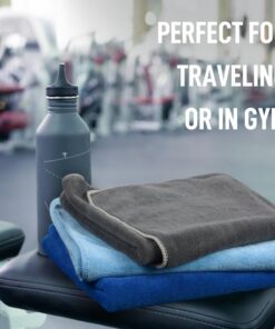 SINLAND Microfiber Gym Towels Sports Fitness Workout Sweat Towel Super Soft and Absorbent 3 Pack 16 Inch X 32 Inch Light Blue+blue+grey 15 61wWeddM9L