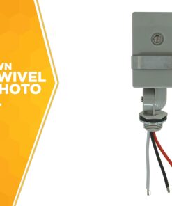 Woods 59411WD Outdoor Hardwired Stem and Swivel Light Control with Photocell; Compatible with Most Types of Bulbs; Swivel Mount for Adjustable Placement; Automatic Settings; Time Delay ; Grey 1 Count (Pack of 1) Stem & Swivel Mount Light Control 16 61wWk6PdLsL
