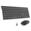 LeadsaiL Wireless Keyboard and Mouse Combo, Wireless USB Mouse and Computer Keyboard Set, Compact and Silent for Windows Laptop, Desktop, PC Black