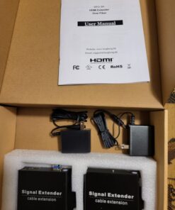 LornCeng HDMI Extender Over Fiber Optic HDMI Extension Balun Adapter 1080P@60Hz Full HD Uncompressed Transmission up to 20km Over Singlemode Fiber, Support All System 24 61wXWwb WIL