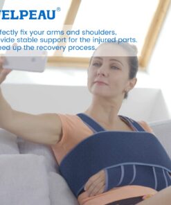 Velpeau Arm Sling Shoulder Immobilizer - Can Be Used During Sleep - Rotator Cuff Support Brace - Adjustable Medical Sling for Broken & Fractured Bones, Dislocation, Sprains, Strains & Tears (Large) Large (Pack of 1) 18 61wXk67OvCL