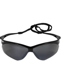 KleenGuard™ V30 Nemesis™ Safety Glasses (25688), with Mirror Coating, Smoke Lenses, Black Frame, Unisex Sunglasses for Men and Women (Qty 12) 13 61wajszo cL