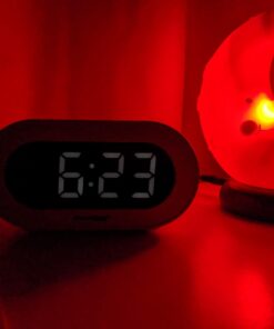REACHER Small LED Digital Alarm Clock with Snooze, Simple to Operate, Full Range Brightness Dimmer, Adjustable Alarm Volume, Outlet Powered Compact Clock for Bedrooms, Bedside, Desk, Shelf(White) White Digit 34 61wanlhmhXL