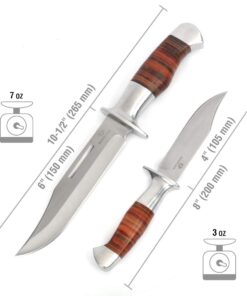 Mossy Oak Fixed Blade Bowie Knife, 2-piece Hunting Knife with Leather Handle Featuring Laser Pattern, Sheath Included 23 61wapJ9qRLL