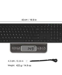 Arteck 2.4G Wireless Keyboard Stainless Steel Ultra Slim Full Size Keyboard with Numeric Keypad for Computer/Desktop/PC/Laptop/Surface/Smart TV and Windows 10/8/ 7 Built in Rechargeable Battery 30 61weBdbKqkL