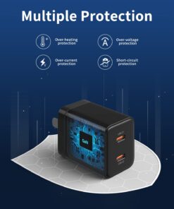 USB C Charger Block, 40W USB C Block Double C Charger Block PD 3.0 Fast Charger Dual USB C Wall Plug w/Foldable Plug, 2-Port (20W+20w) Charger Block for iPhone 14/13 Pro Max, iPad, Galaxy, Pixel etc 2 Port-40W Black-40W 13 61wewTqYM0L