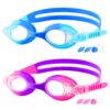 COOLOO Kids Goggles for Swimming for Age 3-15, 2 Pack Kids Swim Goggles with Nose Cover, No Leaking, Anti-Fog, Waterproof A-blue & Purple 34 61wfeDIVhFS