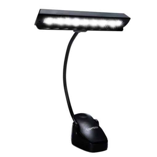 LIGHTESS Dimmable Music Stand Lights Clip on Book Light Piano LED Reading Lamp USB Desk Lamp, Black