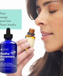 Radha Beauty - Huge 4 oz. Rosemary Essential Oil - 100% Pure Therapeutic Grade, Steam Distilled for Aromatherapy, Relaxation, Scalp, Healthy Hair Growth, Anti-Aging, Dry Skin 4 Fl Oz (Pack of 1) 20 61wiGlfzBoS