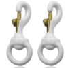 1 Pair 3 Inch White Rubber Coated Brass Swivel Snap Clips - Heavy Duty Flag Pole Halyard Rope Attachment Hooks Accessory, Coated for Reduce Noise 2 White Rubber Brass Snap 75 61wjvbxFvwL