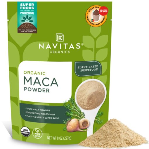 Navitas Organics Maca Powder, 8 oz. Bag, 45 Servings — Organic, Non-GMO, Low Temp-Dried Gluten-Free 8 Ounce (Pack of 1)