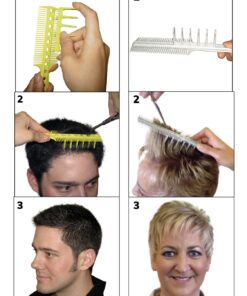 CombPal Scissor Clipper Over Comb Hair Cutting Tool - Barber Hair cutting kit - DIY Home Hair cutting Guide Comb Set (Classic Set, Yellow) 1 Count (Pack of 1) 22 61wlImfGOcL