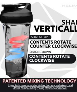HELIMIX 2.0 Vortex Blender Shaker Bottle Holds Upto 28oz | No Blending Ball or Whisk | USA Made | Portable Pre Workout Whey Protein Drink Shaker Cup | Mixes Cocktails Smoothies Shakes | Top Rack Safe 28 oz Black 21 61wp8V3U0BL