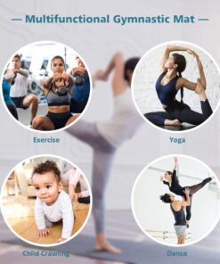 Giantex 4'x10' Gymnastics Mat, 2" Thick Folding Tumbling Mat with Hook and Loop Fastener, Foldable Gym Mat with Carrying Handles, Cheer Mats for Kids Adults Home Exercise Aerobics Fitness Baby Pink/Blue 17 61wsdSKdKjL