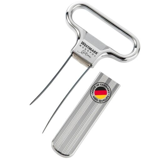 Monopol Westmark Germany Steel Two-Prong Cork Puller with Cover (Silver Satin) Chrome