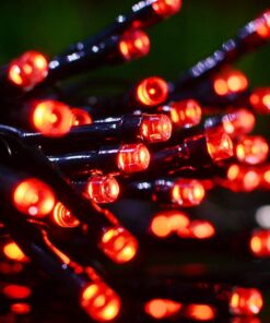 VMANOO Solar USB Outdoor String Christmas Lights 72Ft 200 LED 8 Modes Patio Lighting for Outside Yard Gazebo Party Wedding Tents Porch Xmas Garden Backyard Tree Decorations Balcony Decor Lights RED1P 1 PACK Red 10 61wuedCSYS