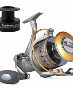 Yoshikawa Baitfeeder Spinning Reel Fishing 5.5:1 11 High Power Stainless Ball Bearings 30Lb Drag Right Left Hand Saltwater Freshwater Reversible Front Rear Drag Live Liner 3000-6000 5000 18 61wulaO9r1L