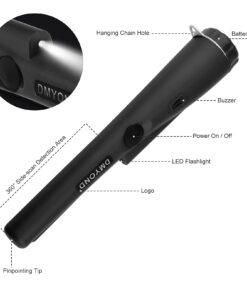 Dmyond Metal Detector Pinpointer, Professional Waterproof Handheld Pin Pointer Wand, Search Treasure Pinpointing Finder Probe with 9V Battery for Adults, Kids - Black 19 61wutSVZkHS