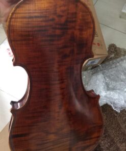 Mendini By Cecilio Violin - MV500+92D - Size 4/4 (Full Size), Black Solid Wood - Flamed, 1-Piece Violins w/Case, Tuner, Shoulder Rest, Bow, Rosin, Bridge & Strings - Adult, Kids Size: 4/4 (Full Size) 83 61wv5Cp5svL