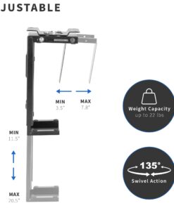 VIVO Adjustable Under Desk and Wall PC Mount, Computer Case CPU Holder with Swivel Action and Secure Locking, Black, MOUNT-PC01 57 61wvbEMJLHL