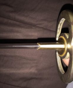 Handmade Sword - Fully Functional Samurai Katana Sword, 1045 Carbon Steel, Hand Forged Heat Tempered, Full Tang, Sharp, Brass Musashi Tsuba, Black Scabbard 28 61wxWrXSTL 1