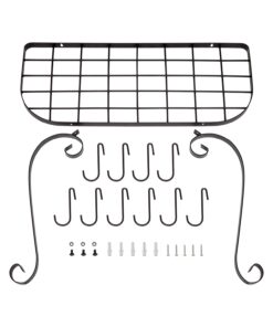 Vdomus Wall Mounted Pot and Pan Rack for Kitchen, Cookware Hanging rack with 10 Hooks Included, Hanging Pan Organizer, Black 24 x 10 Inches 27 61wxcKg68xL