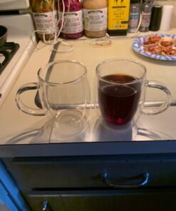 JoyJolt Double Wall Glass Coffee Mugs - 13.5oz Double Walled Glasses, Thermal Borosilicate Glass Insulated Coffee Mug. Clear Coffee Glass Cup, Cappuccino Mug, Iced Coffee Cup, Tea Mugs 49 61wz40JMNOL