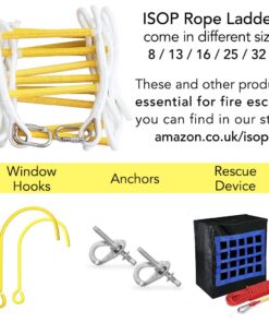 Fire Escape Ladder 2 Story 16ft Flame Resistant Safety Rope Ladder - Fast to Deploy & Easy to Use & Store - Compact - Weight Capacity up to 2000pounds (16ft) Emergency ladders 22 61wzrZhpNIL