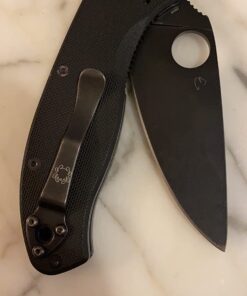 Spyderco Tenacious Folding Utility Pocket Knife with 3.39" Black Stainless Steel Blade and Durable G-10 Handle - Everyday Carry - PlainEdge - C122GBBKP 52 61x KZYIqL